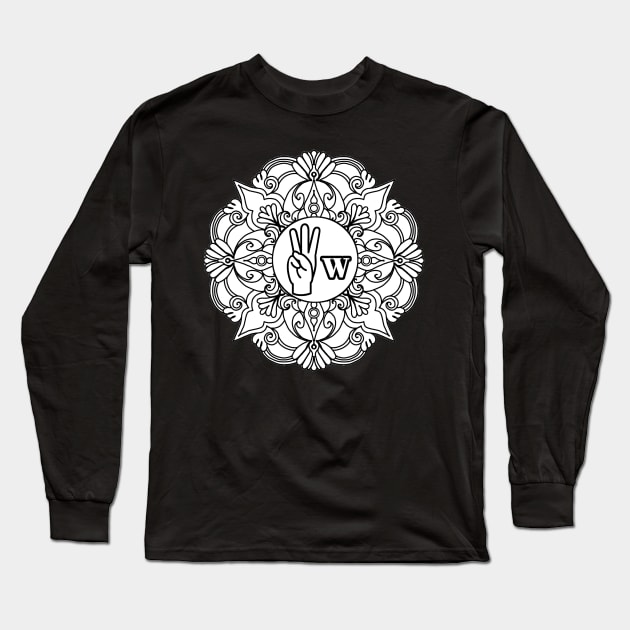 The letter "W" of American Sign Language - Gift Long Sleeve T-Shirt by Rabie